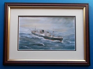FRAMED SHIPPING PRINT RATHLIN HEAD - Picture 1 of 2