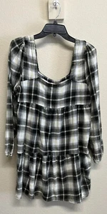 BP Nordstrom Small Plaid Mini Dress Plaid Long Sleeve Minidress NEW - Picture 1 of 10