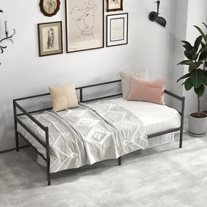 Metal Daybed Frame Twin Size, Heavy-Duty Steel Slats Support Sofa Bed, Platform - Picture 1 of 9