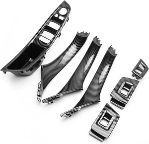 CARBON Optik Türgriff Innen Schwarz VORNE HINTEN SET für BMW 5 F10 F11 2009-2017 - Afbeelding 1 van 3