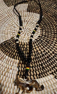 Handmade Beaded Necklace w/Pendant-14-15 in Model 5 - Picture 1 of 2