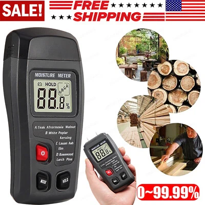 Medidor de humedad digital LCD para madera Detector Probador Madera Leña Papel Cartón EE. UU. Foto 1 de 4