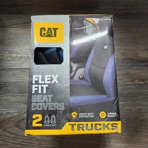 CAT Flex Fit Seat Covers 2pc Set Universal Heavy Duty Truck Compatible - Bild 1 von 2