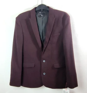 Asos Design Mens Burgandy Blazer, Lined, 9% Wool - Size Uk 40 - Picture 1 of 21