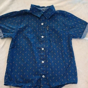 Ben Sherman Boys Blue Short Sleeve Button Up Shirt Size 6 - Picture 1 of 4