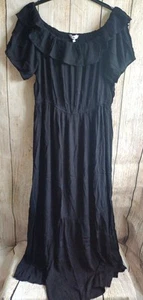 Maxi Vestido Be You All Negro Hombro Descubierto, Talla 20, Flotante, ENVÍO GRATUITO  - Imagen 1 de 9