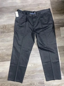 Dockers Men’s Classic Fit Stretch Pleated Pants D3 Charcoal Heather 44X32 NWT - Picture 1 of 19