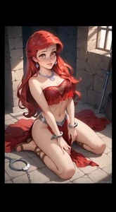 Vv FanArt Card aceo 2.5x3.5" Glossy Print Waifu Princess Ariel - Picture 1 of 1