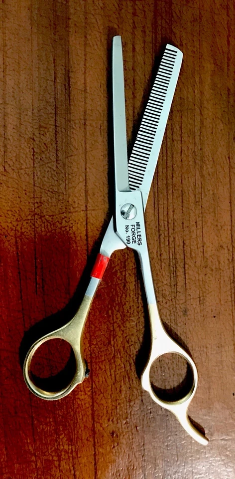 Tesouras de desbaste profissionais Millers Forge ouro nº 190 Solingen Alemanha boa - Imagem 1 de 1