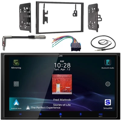 JVC KW-M795BW Double-DIN Apple CarPlay Receiver, Kit, Adapter, Harness, Antenna — 第 1/4 张图片