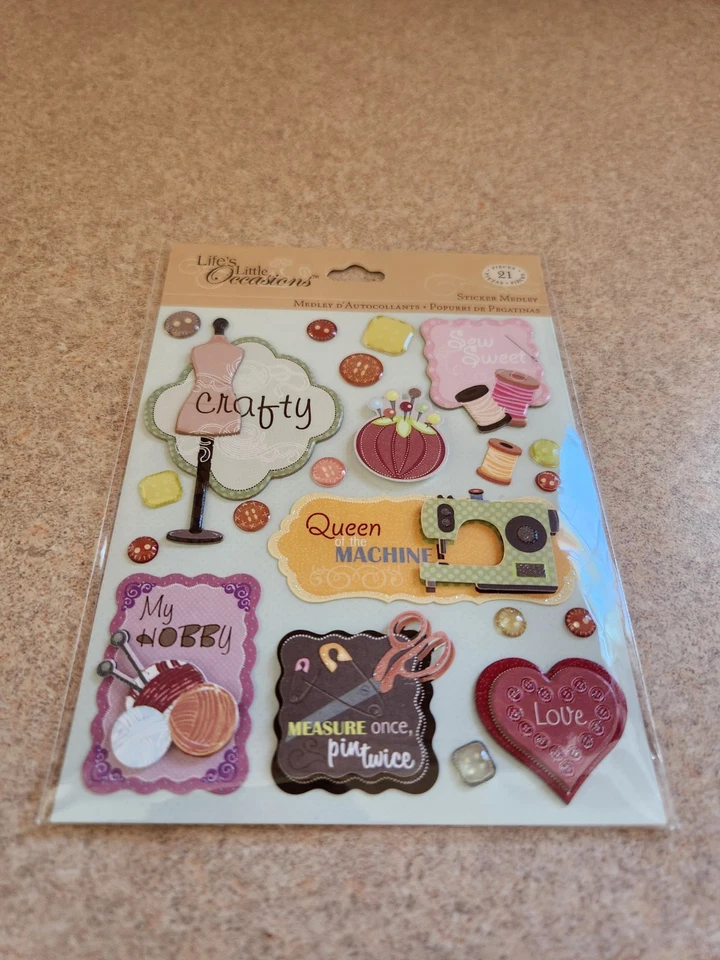 K & Company/Life's Little Occasions~Sewing Sticker Medley~Dimensional Stickers - Image 1 of 1
