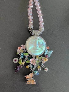 Kirks Folly Couture Illusion Fairy Seaview Moon Fantasia Ornament Necklace Q70 - Afbeelding 1 van 11