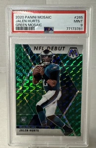 2020 Panini Green Mosaic Jalen Hurts Eagles RC Rookie PSA 9 colori come nuovi abbinati - Foto 1 di 4