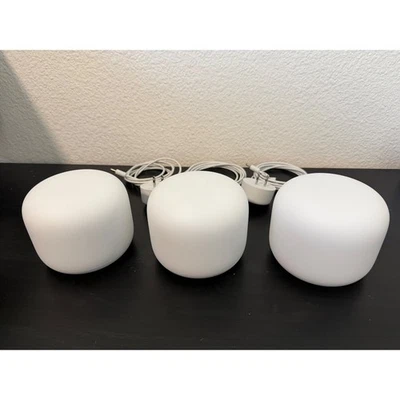Google Nest Wifi Router and 2 Points White AC2200 Mesh WiFi System - Image 1 of 4