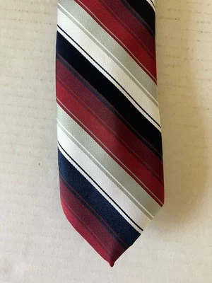 Corbata Oleg Cassini Birmania Hombre Poliéster Rojo Negro Blanco Gris Rayas 55" Foto 1 de 4