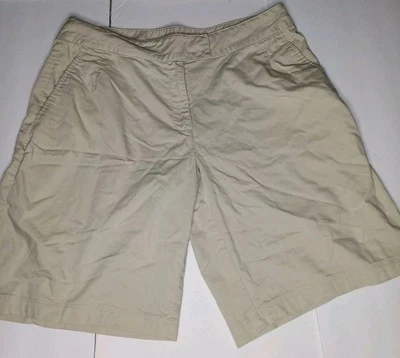 Nike Golf Mujer 12 Pantalones Cortos Caqui Tostado Frente Plano Dri Fit Chino Bermuda 9" Beige Foto 1 de 4