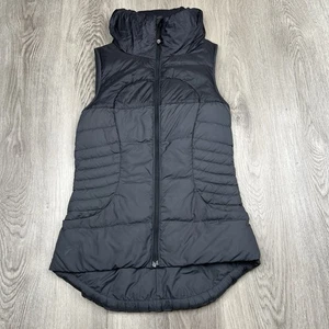Chaleco de plumón Lululemon para mujer talla 4 negro y gris carbón  - Imagen 1 de 11