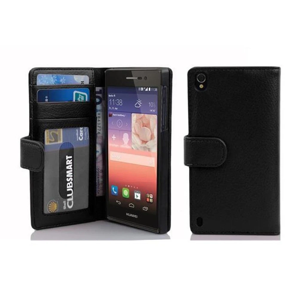Custodia per Huawei ASCEND P7 Portafoglio Cover Carte Magnetica Case - Immagine 1 di 1