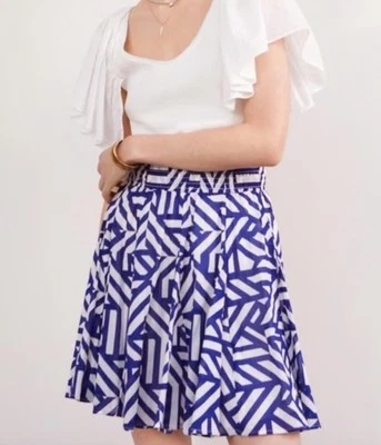 Maeve By Anthropologie абстрактная юбка синий и белый женщин маленький - Изображение 1 из 4