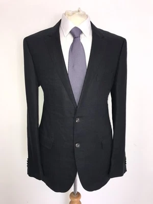 HUGO BOSS - Mens NAVY BLUE 100% LINEN SUIT - 44 Long - W38 L34 - GORGEOUS - Image 1 of 4