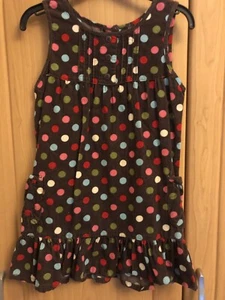 Girl’s Brown Corduroy With Coloured Spots Pinafore Dress Age 4-5 - Picture 1 of 7
