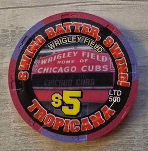 5 $ Wrigley Field Las Vegas Chip, Tropicana Casino., Ltd 500, Top Zustand - Bild 1 von 2