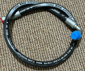 1/2" x 34" HYDRAULIC HOSE SAE100R17 3100PSI STR X 90 JIC FITTINGS (32 36 42) - Picture 1 of 2