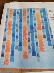 Glam Garlands 49 x 68 Quilt Set Orange Grau Blau Stoff - Bild 1 von 11