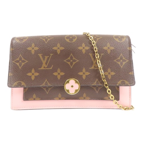 LOUIS VUITTON（LV） Borsa a tracolla LOUIS VUITTON LV Flore catena portafoglio M67405 monogramma marrone rosa