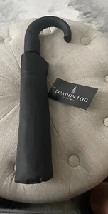 LONDON FOG UMBRELLA BLACK CHECK AUTO OPEN SUPER MINI  NWT - Picture 1 of 1