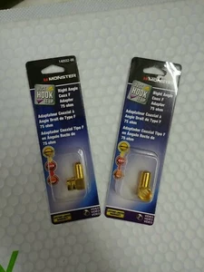 2 Packs Monster Right Angle "F" Adapter 75 Ohm #140552-00 NEW - Picture 1 of 1