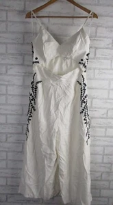 SHEIKE Mujer Mono Blanco Negro Floral Bordado Ribete 12 Recortes - Imagen 1 de 10
