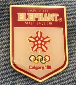 1988 Olympic Pin~Calgary Games~Sponsor~Imported Elephant Malt Liquor~Budweiser - Picture 1 of 1