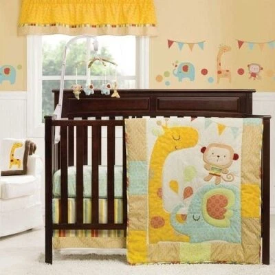 Kidsline Graco Jungle Friends 5Pc Crib Bedding Set Include Mobile/Wall Decals  - Image 1 of 3