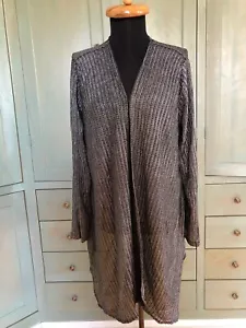 Nuovo maglione cardigan Travelers by Chico's $109 argento nero maglia maglia Tilly - 2 - Foto 1 di 6
