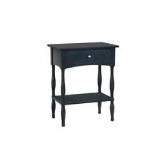 Alaterre Furniture End Table Shaker Cottage Solid Wood Storage Charcoal Gray