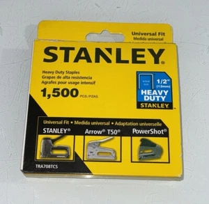 Stanley 1,500 Count Heavy-Duty Staples Type G - 1/2" (TRA708TCS) - Picture 1 of 3