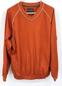 Footjoy Pullover V-Ausschnitt Windbreaker Jacke Orange Braun Herren Medium - Bild 1 von 5