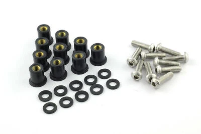 10x Verkleidungsschrauben mit Gummimutter M4 Neopren für Verkleidungsscheibe sw1 - Bild 1 von 4