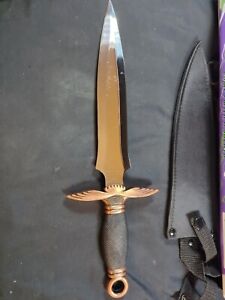Vintage 14.25" Where Eagles DARE Dagger Bowie Knife Fixed Blade Eagle Wing Guard