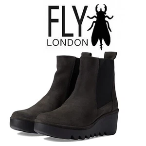 Womens Fly London Bagu233 Leather Chelsea Ankle Boot Diesel Size UK5 New - Picture 1 of 36