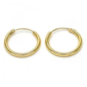 Medium Endless Real 14K Gold Filled Round Hoop Earrings 14k Gold Layered (50mm) - Picture 1 of 3
