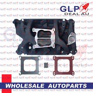 Black Intake Manifold Holden 253-304-308 Commodore V8 Dual Plane 2194 w/ Gaskets - Picture 1 of 2