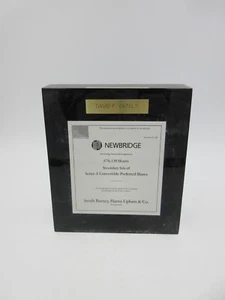NEWBRIDGE NETWORKS CORP LUCITE TOMBSTONE STOCK OFFERING 1988 SMITH BARNEY - Picture 1 of 3