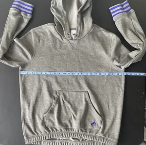 Adidas Damen Hoodie Gr. XL X Large grau Sweatshirt lila gestreift Gym Top - Bild 1 von 8