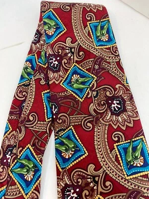 Tabasco Tie ~ Floral/Pepper Design Necktie ~ 3.75" x 58" Long ~ 100% Silk  - Image 1 of 4