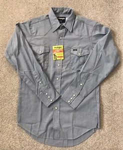Camisa a Presión Vintage Wrangler Perla X Colas Largas 15.5-34 Azul EE. UU. Para Hombres Western Años 90 - Imagen 1 de 10
