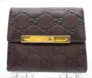 Auth Gucci Guccissima Brown Double Hook Wallet NS040358 - Picture 1 of 16
