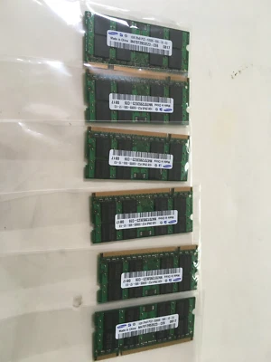 Samsung Laptop Memory (6 X 1GB) 2Rx16 PC2-5300s-555-12-A3 6 Modules - Image 1 of 2