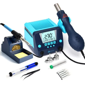 2in1 SMD Soldering Iron Rework Station Hot Air Gun LED Digital Display 90W US - Picture 1 of 12